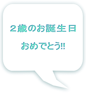 ２歳のお誕生日  おめでとう!! 