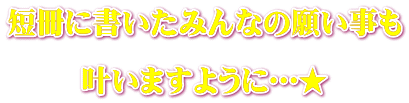 短冊に書いたみんなの願い事も  叶いますように…★